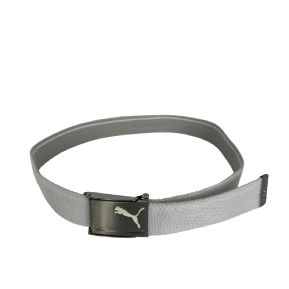 Puma Gray Men’s Golf Web Belt Adjustable Metal Logo Buckle One Size Casual 1.5”